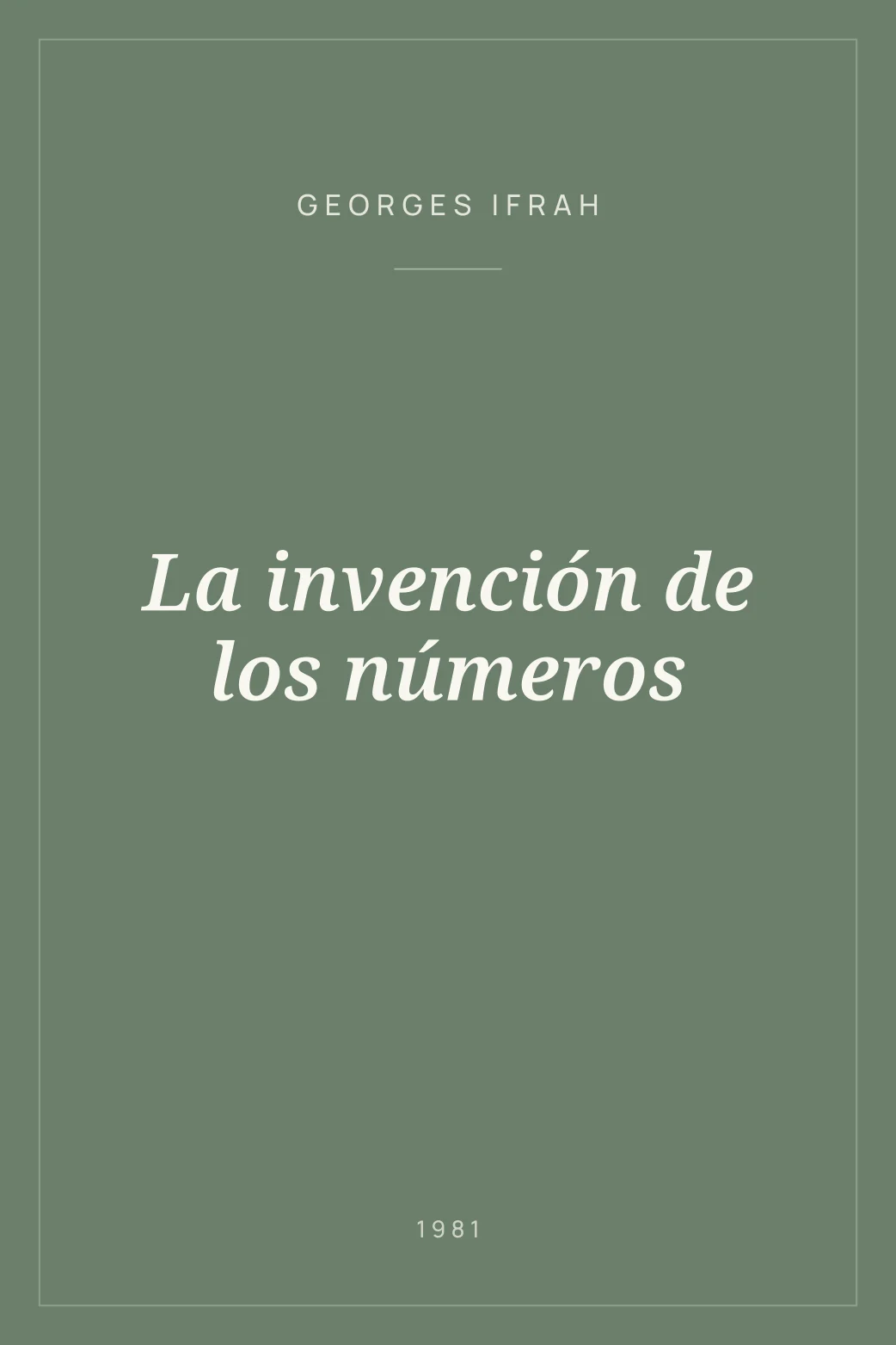Portada de La invención de los números