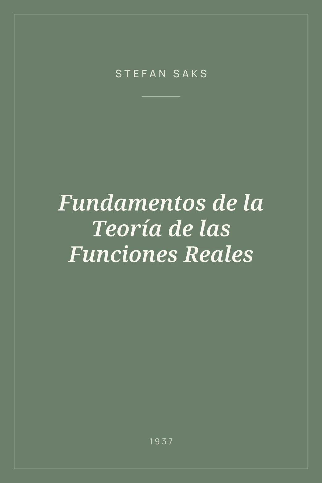 Portada de Fundamentos de la Teoría de las Funciones Reales