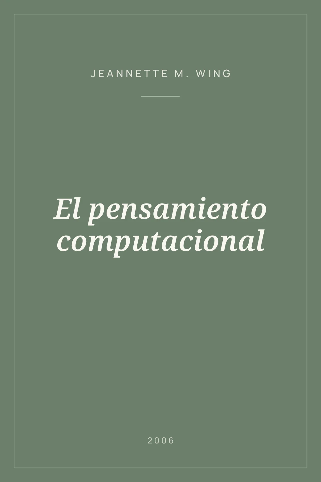 Portada de El pensamiento computacional