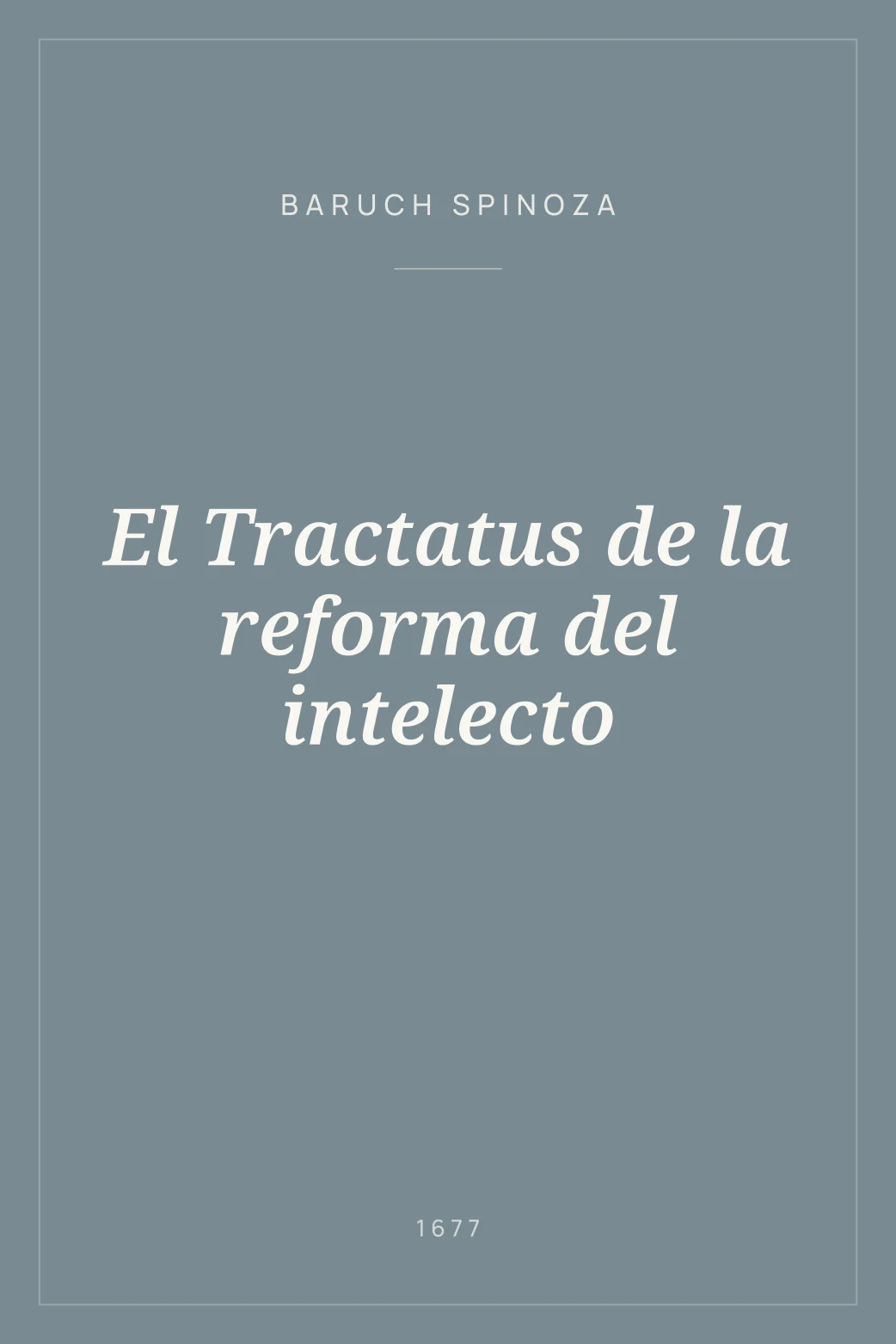Portada de El Tractatus de la reforma del intelecto