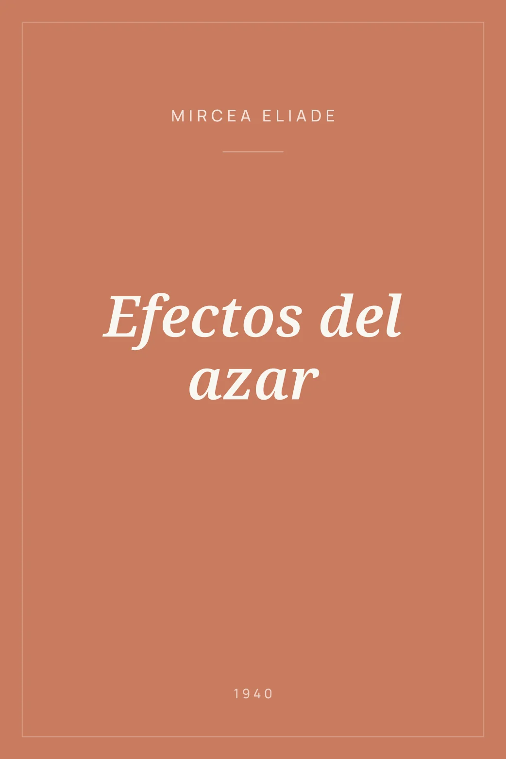 Portada de Efectos del azar