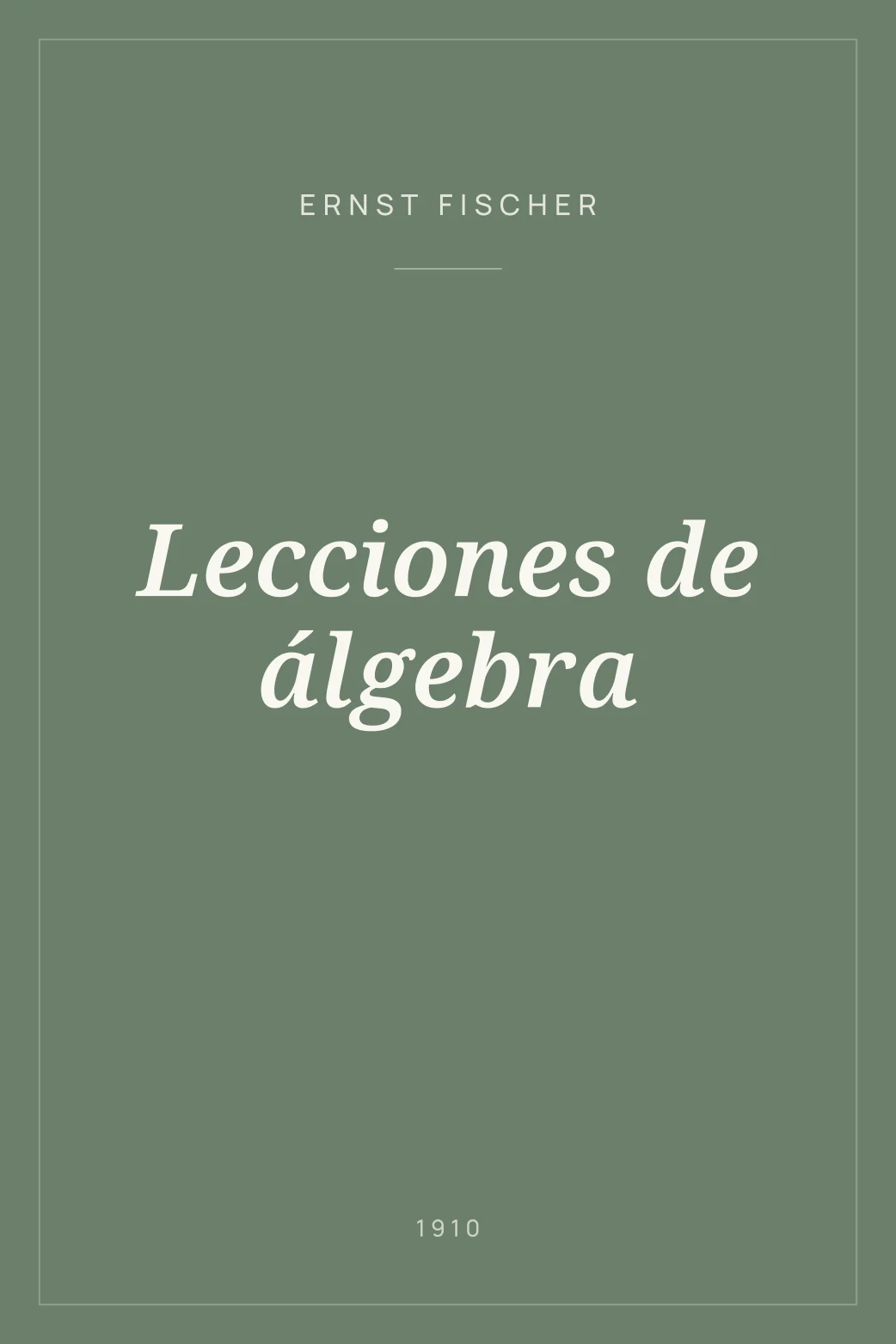 Portada de Lecciones de álgebra