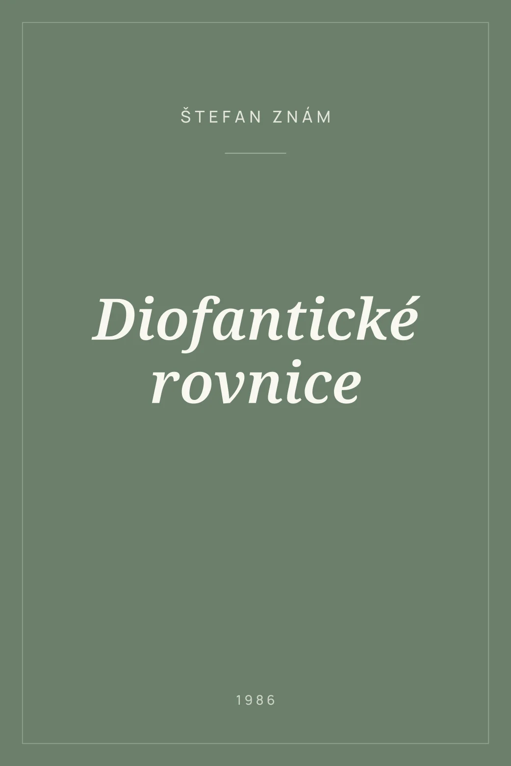 Portada de Diofantické rovnice