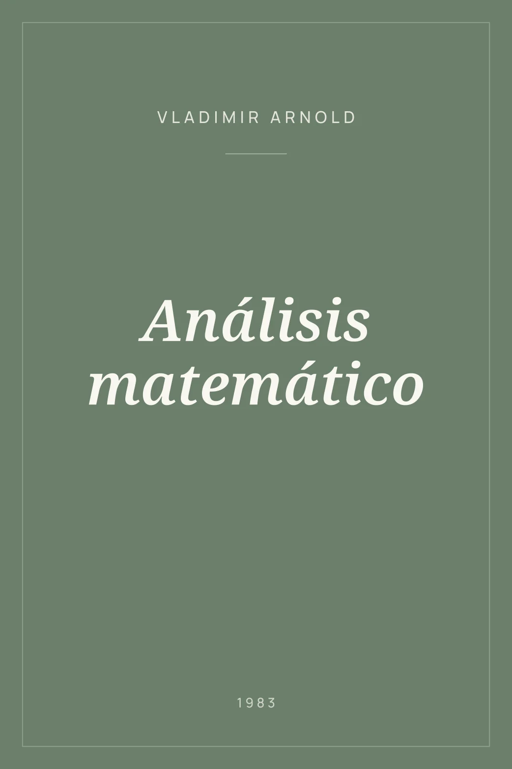 Portada de Análisis matemático