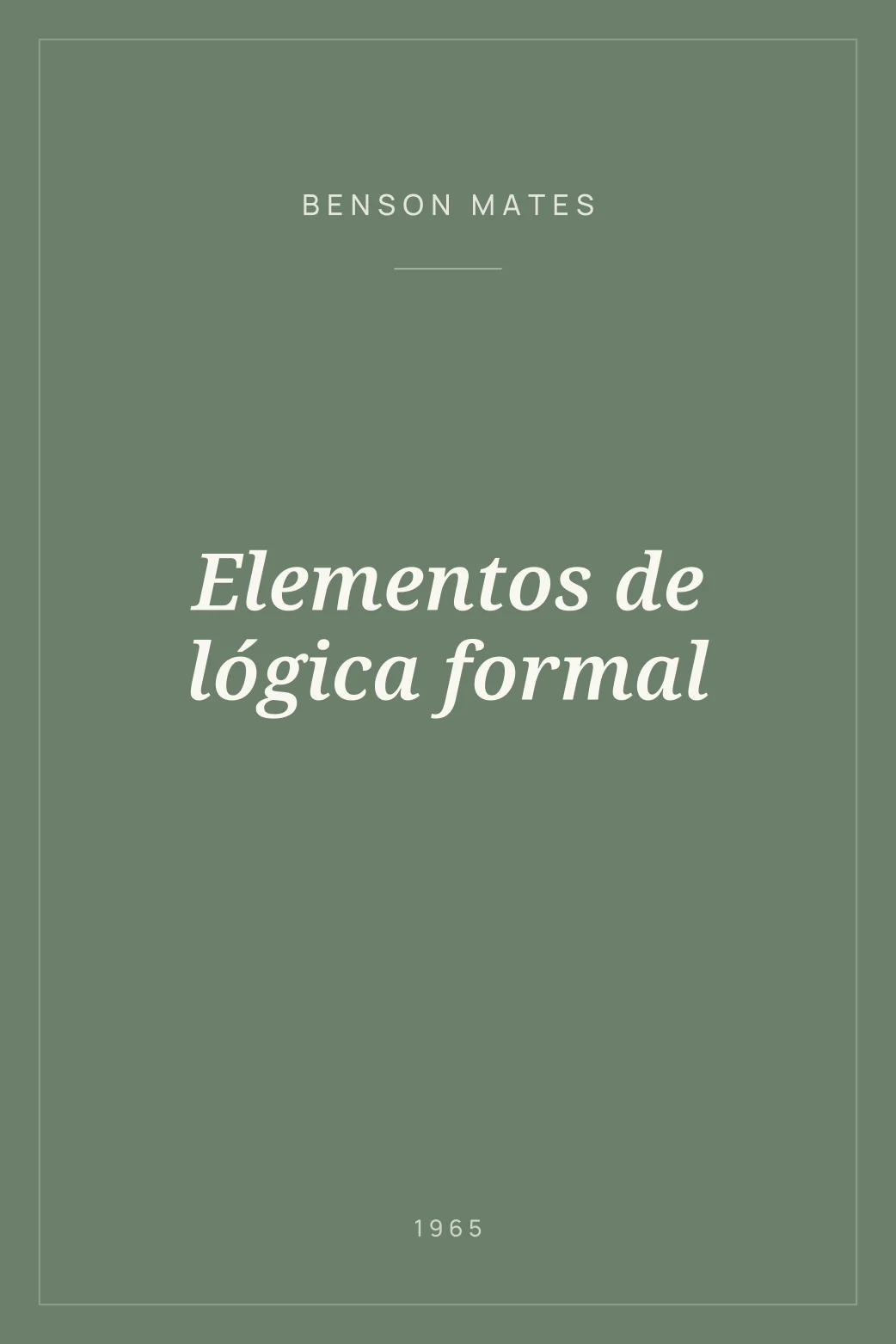 Portada de Elementos de lógica formal