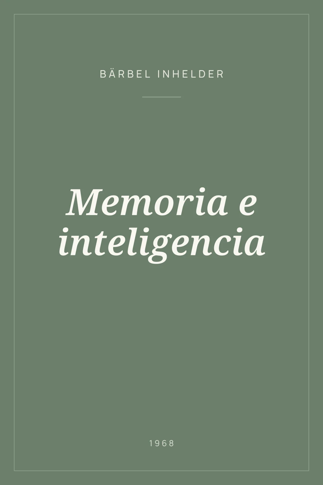 Portada de Memoria e inteligencia
