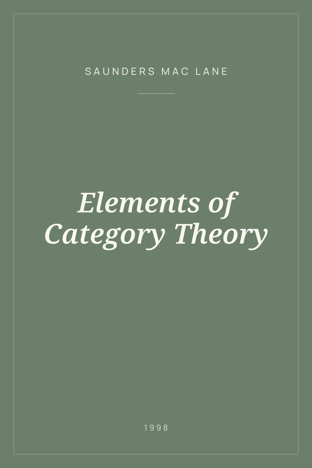 Portada de Elements of Category Theory