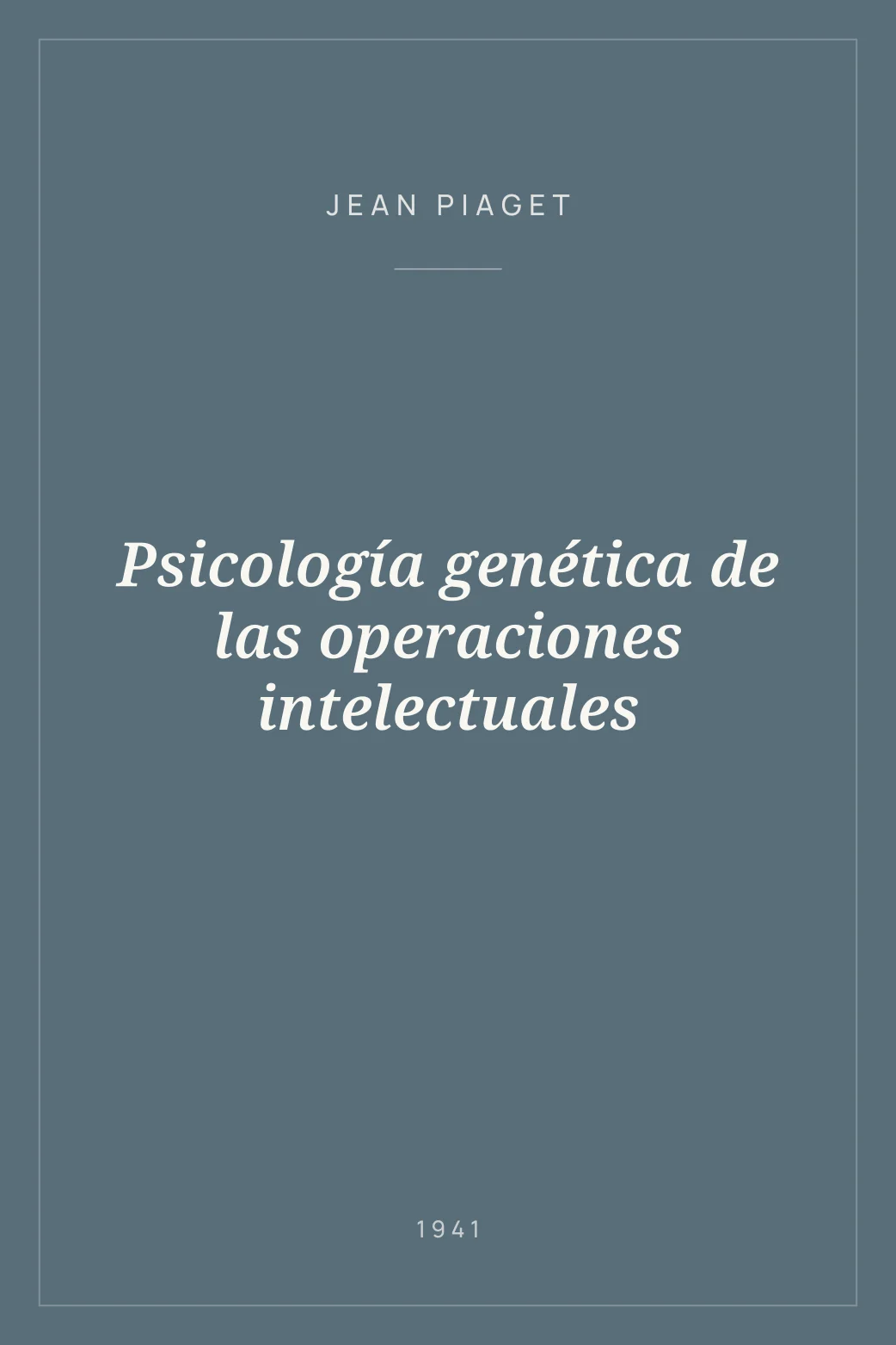 Portada de Psicología genética de las operaciones intelectuales