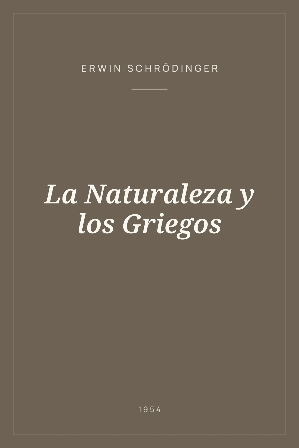 Portada de La Naturaleza y los Griegos