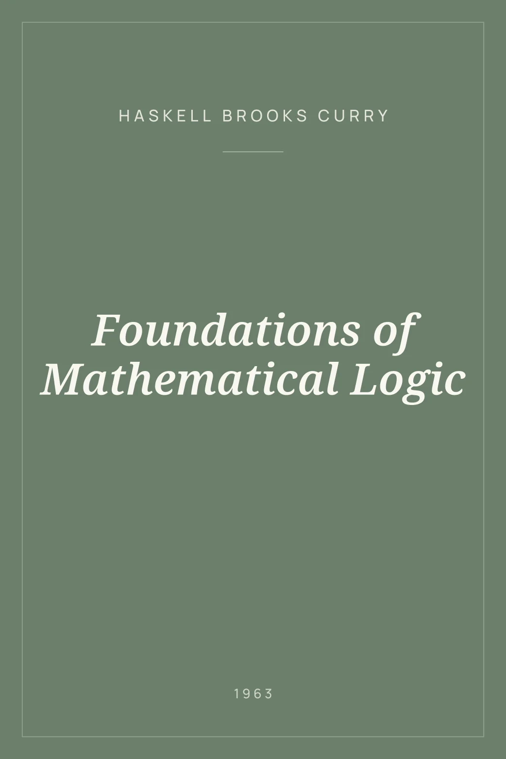 Portada de Foundations of Mathematical Logic