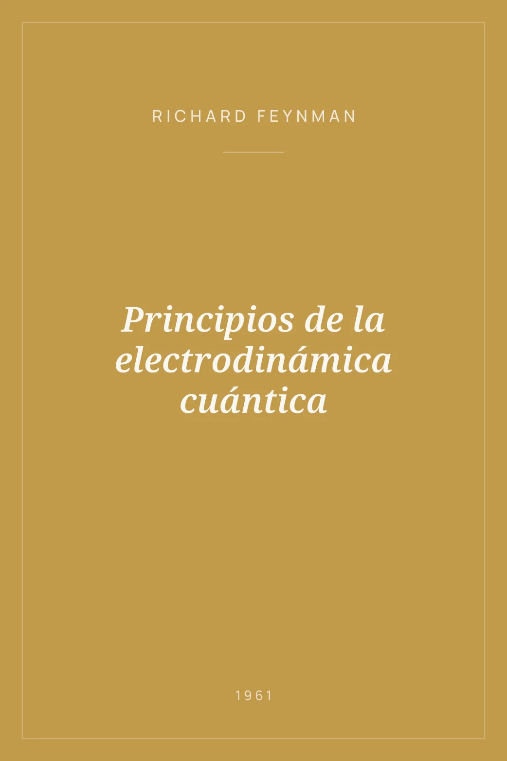 Portada de Principios de la electrodinámica cuántica