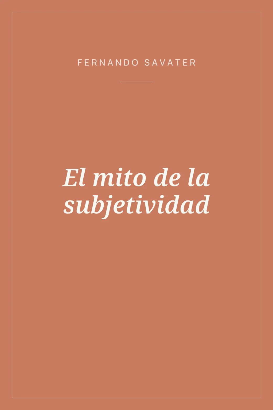 Portada de El mito de la subjetividad