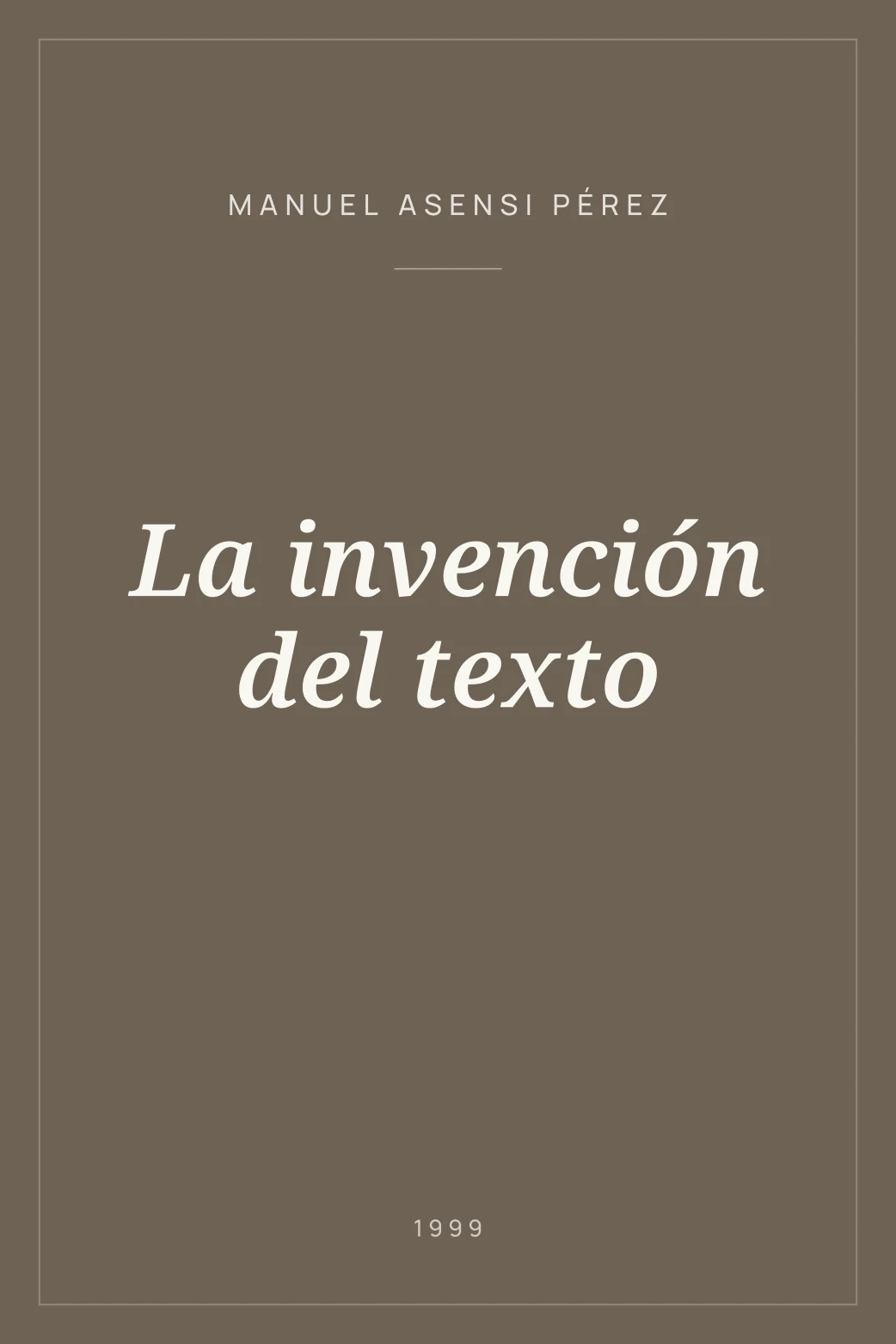 Portada de La invención del texto