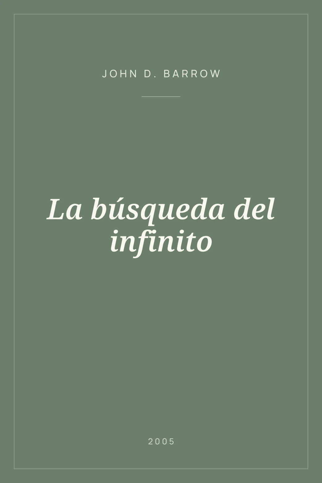 Portada de La búsqueda del infinito
