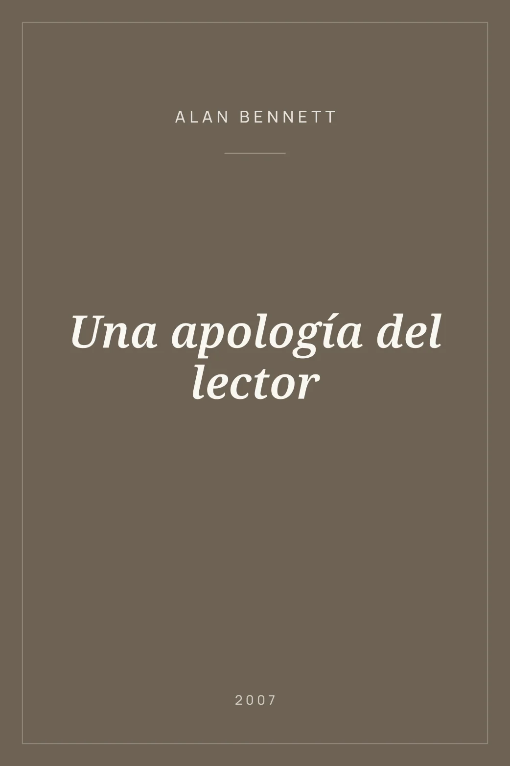 Portada de Una apología del lector