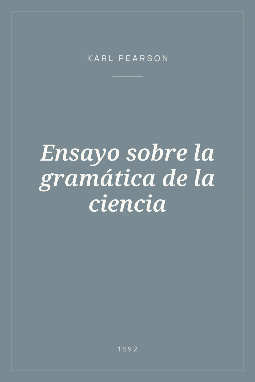 Portada de Ensayo sobre la gramática de la ciencia