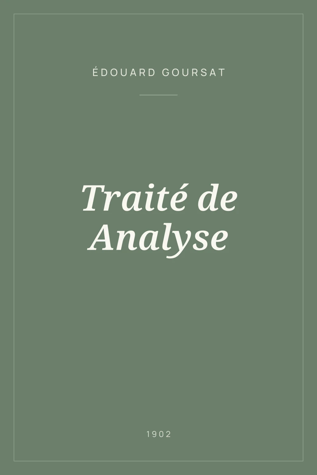 Portada de Traité de Analyse