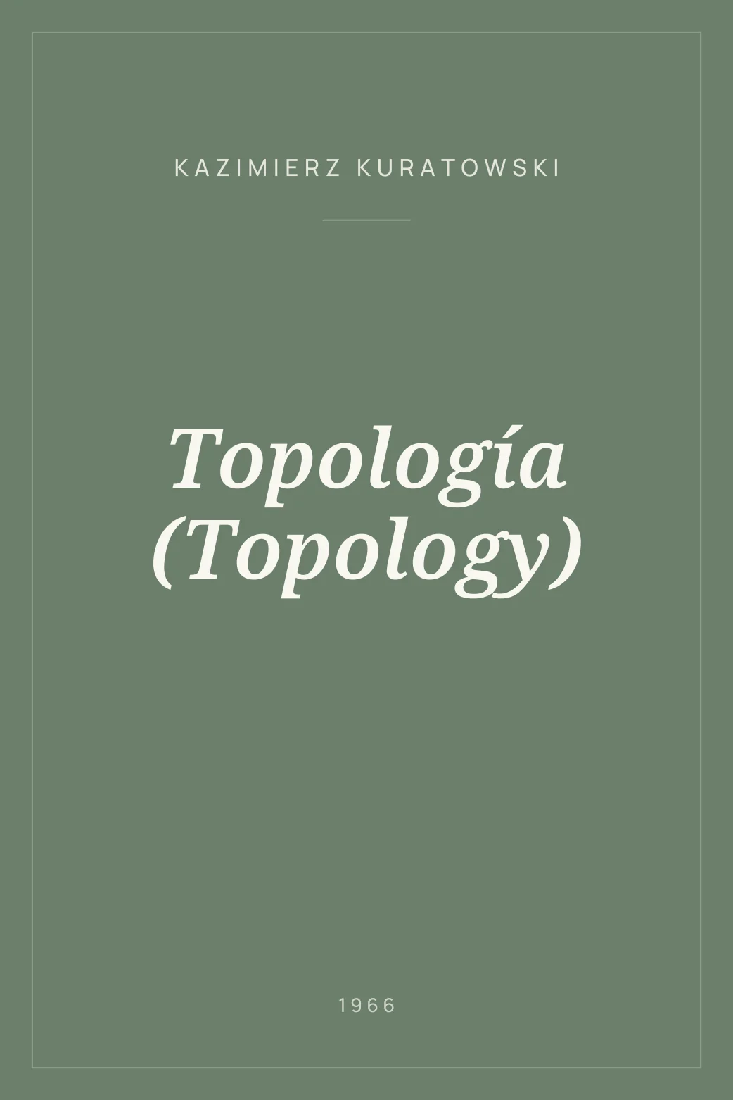 Portada de Topología (Topology)