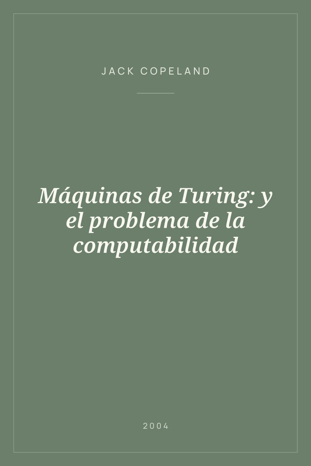 Portada de Máquinas de Turing: y el problema de la computabilidad