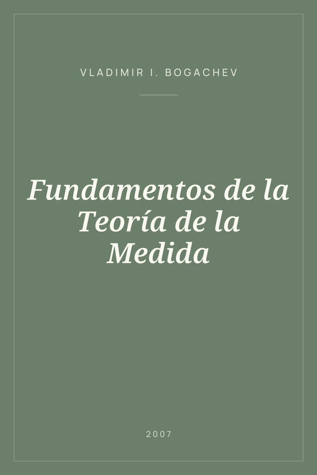 Portada de Fundamentos de la Teoría de la Medida