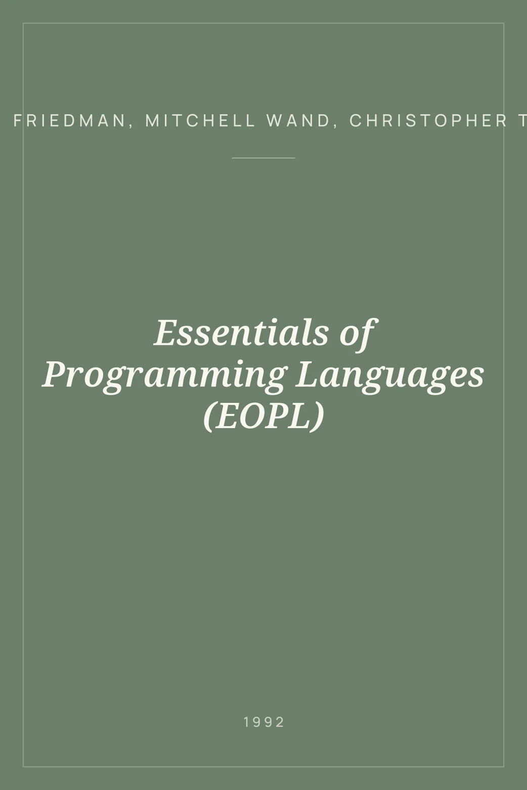 Portada de Essentials of Programming Languages (EOPL)