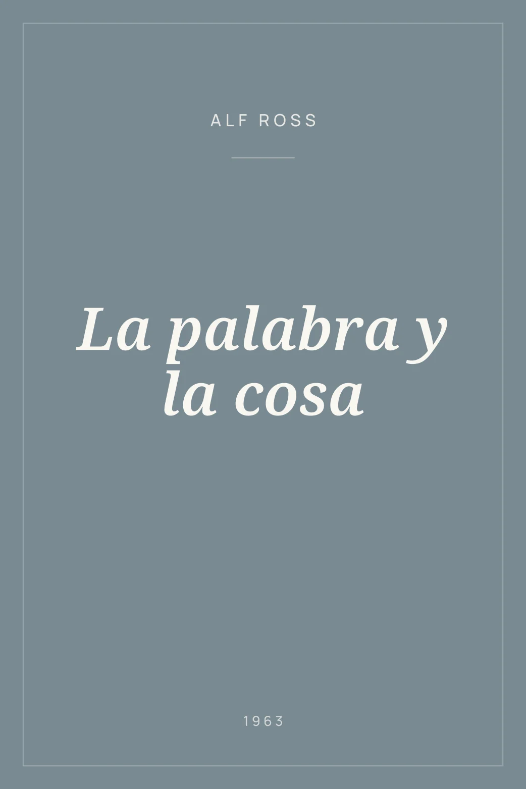 Portada de La palabra y la cosa