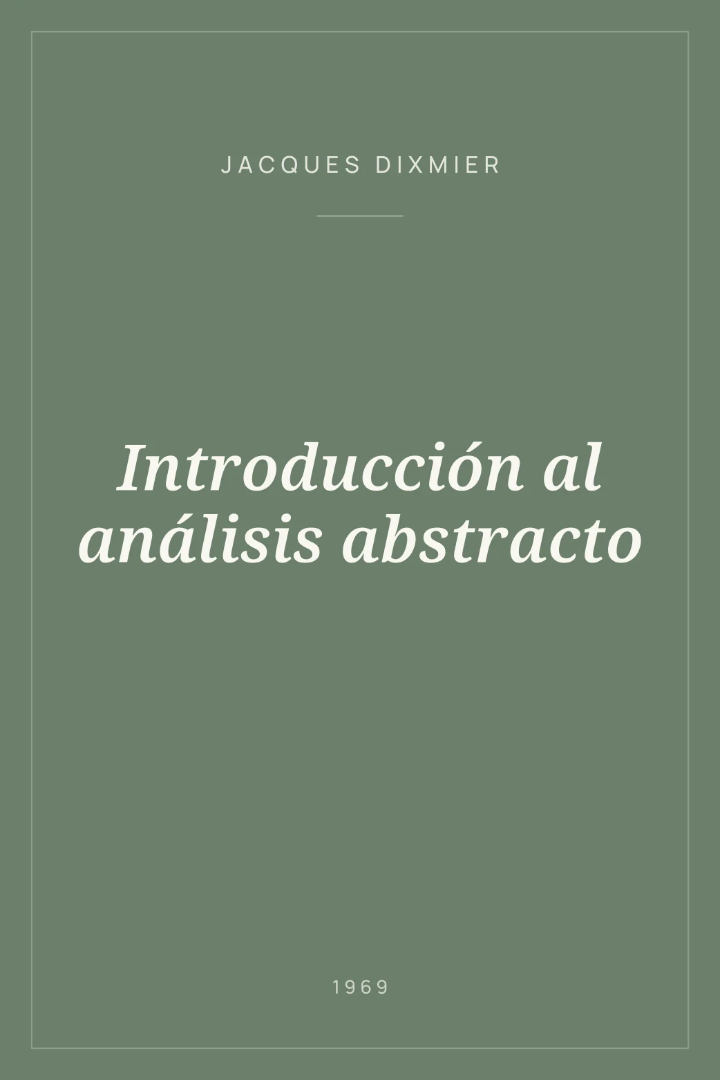 Portada de Introducción al análisis abstracto