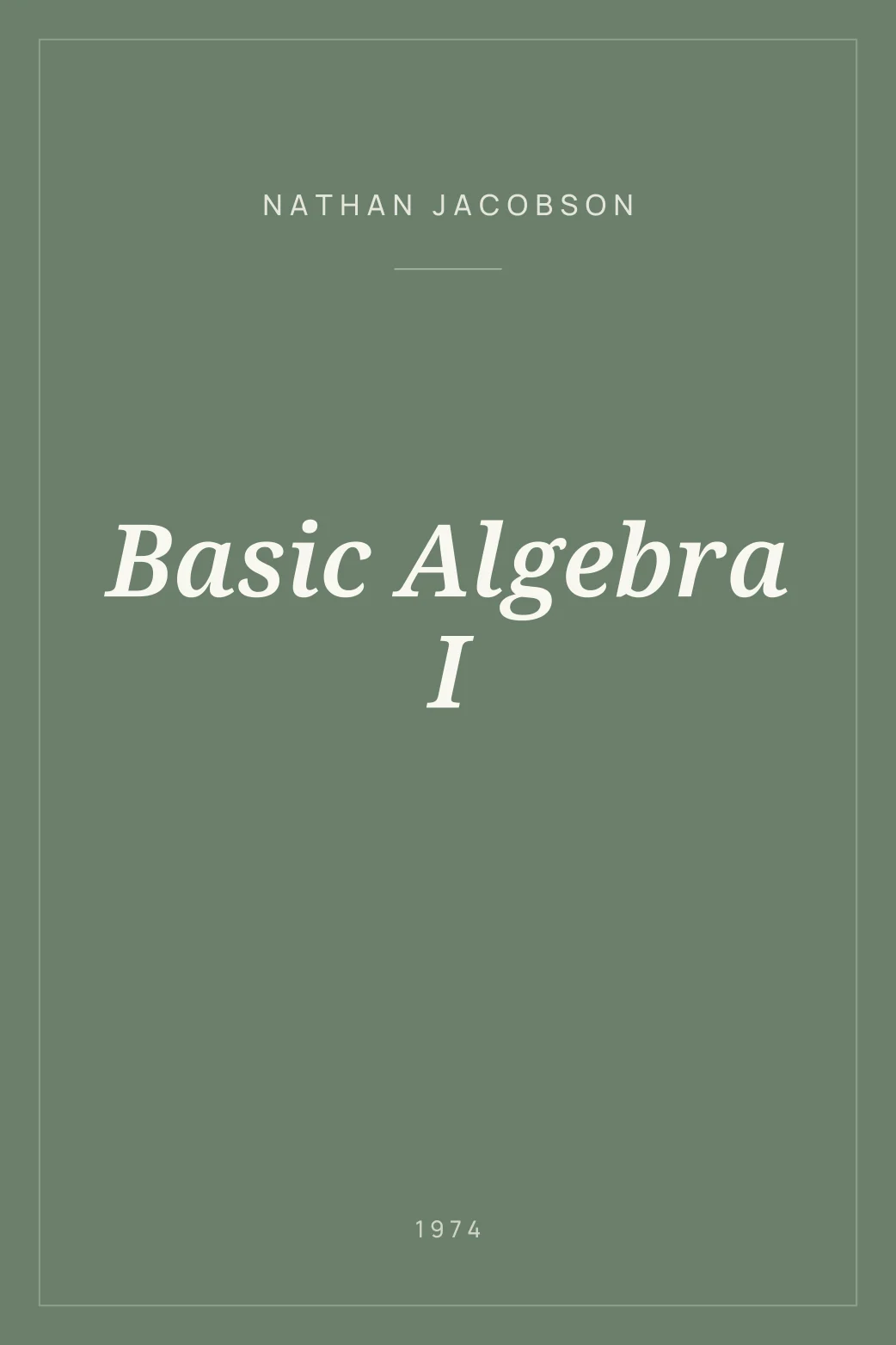 Portada de Basic Algebra I
