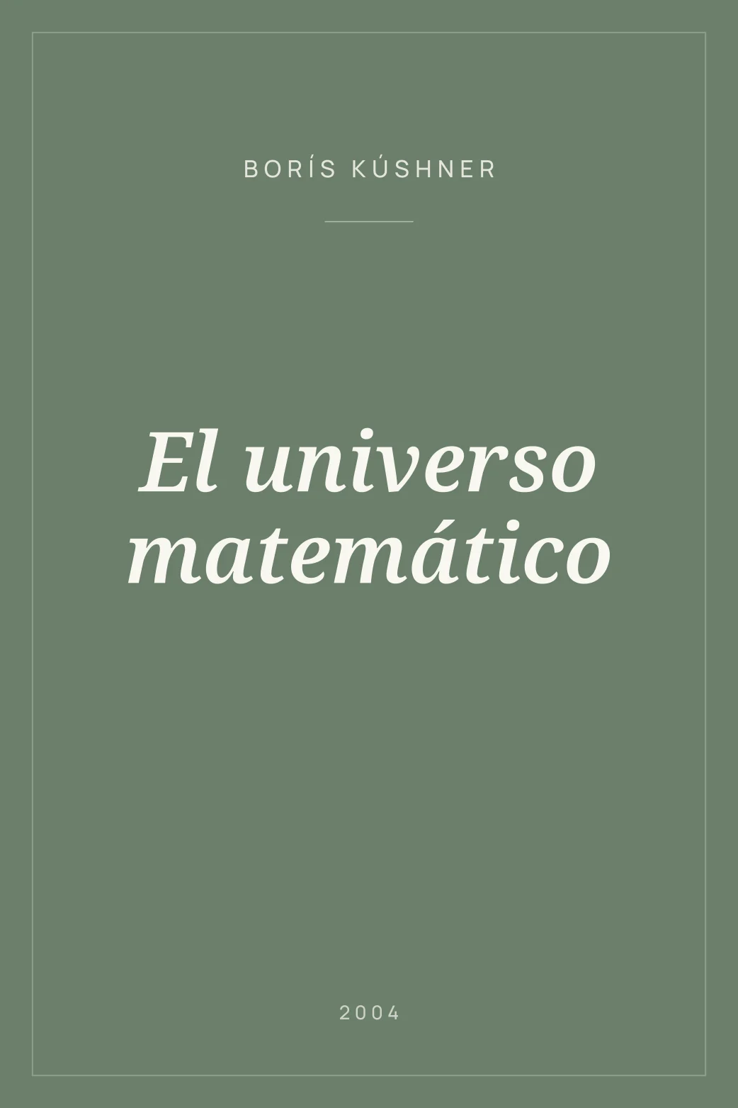 Portada de El universo matemático