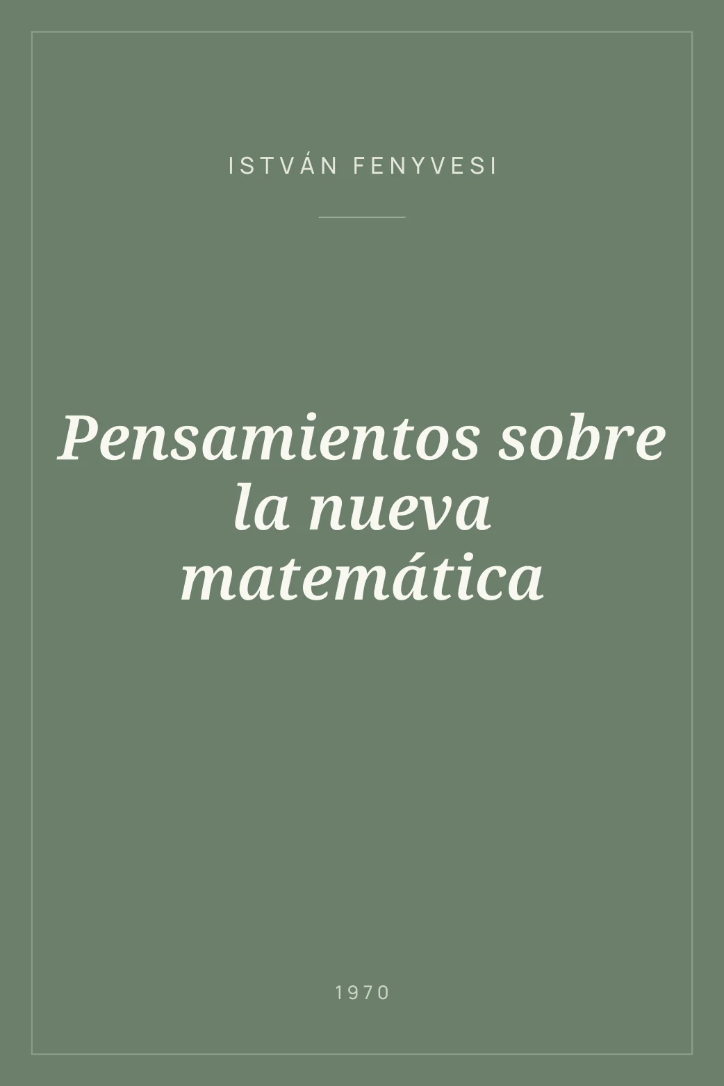 Portada de Pensamientos sobre la nueva matemática
