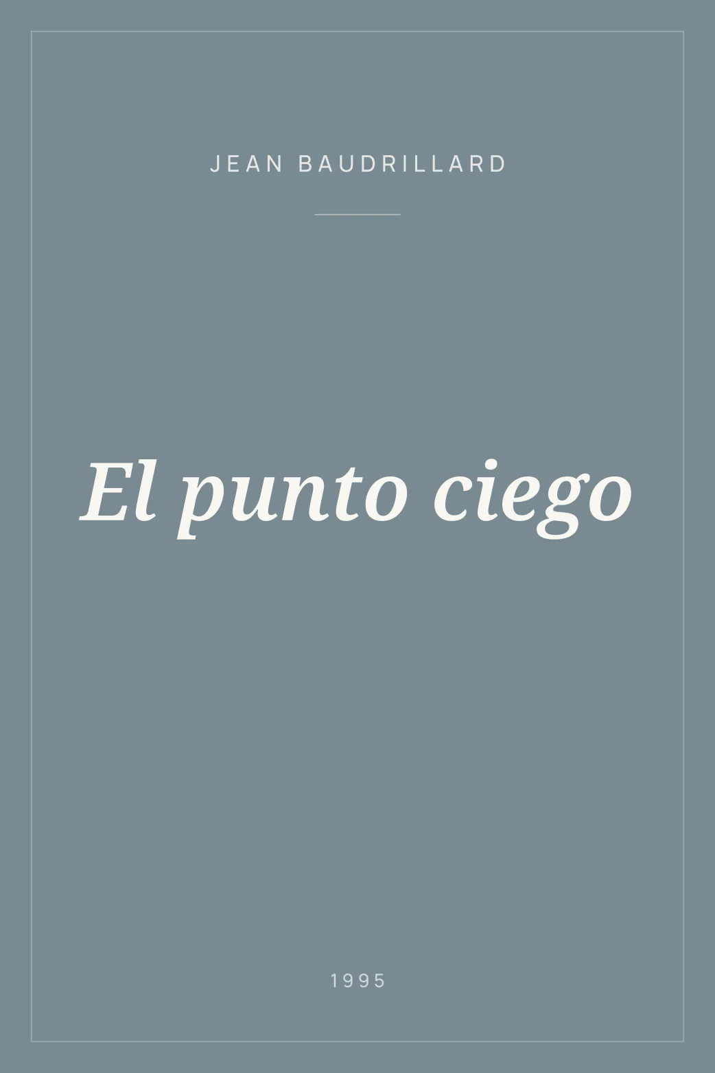 Portada de El punto ciego