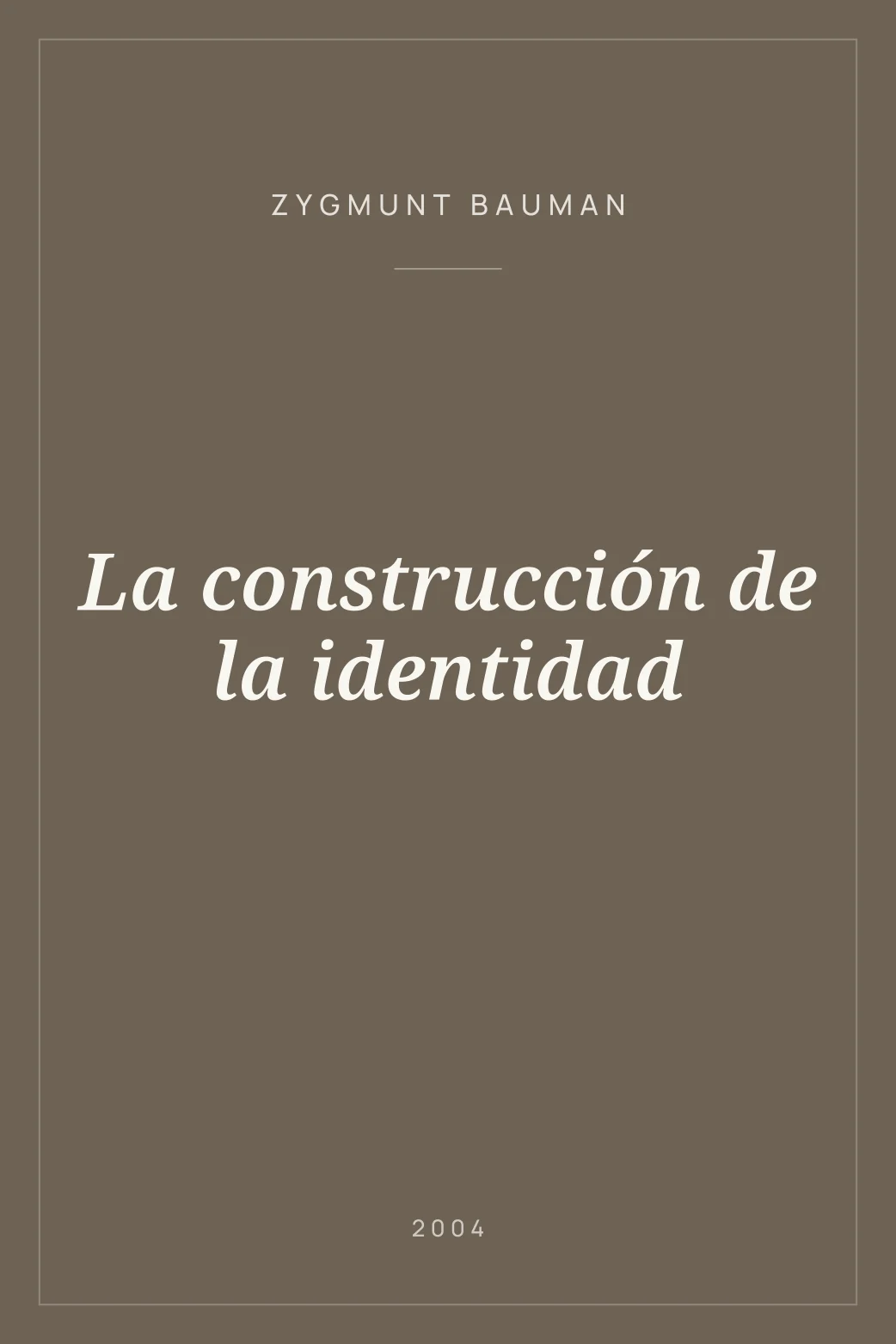 Portada de La construcción de la identidad