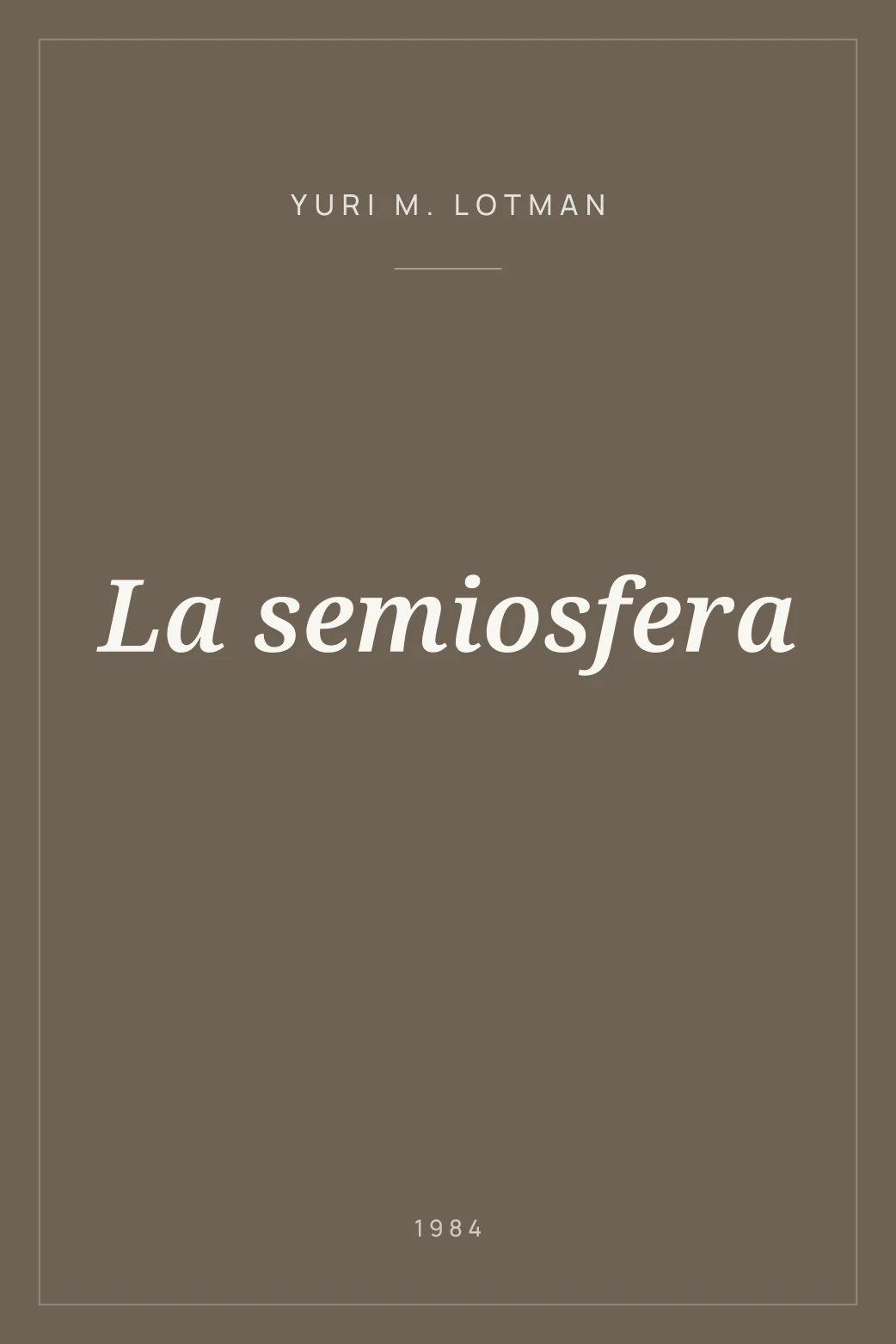 Portada de La semiosfera