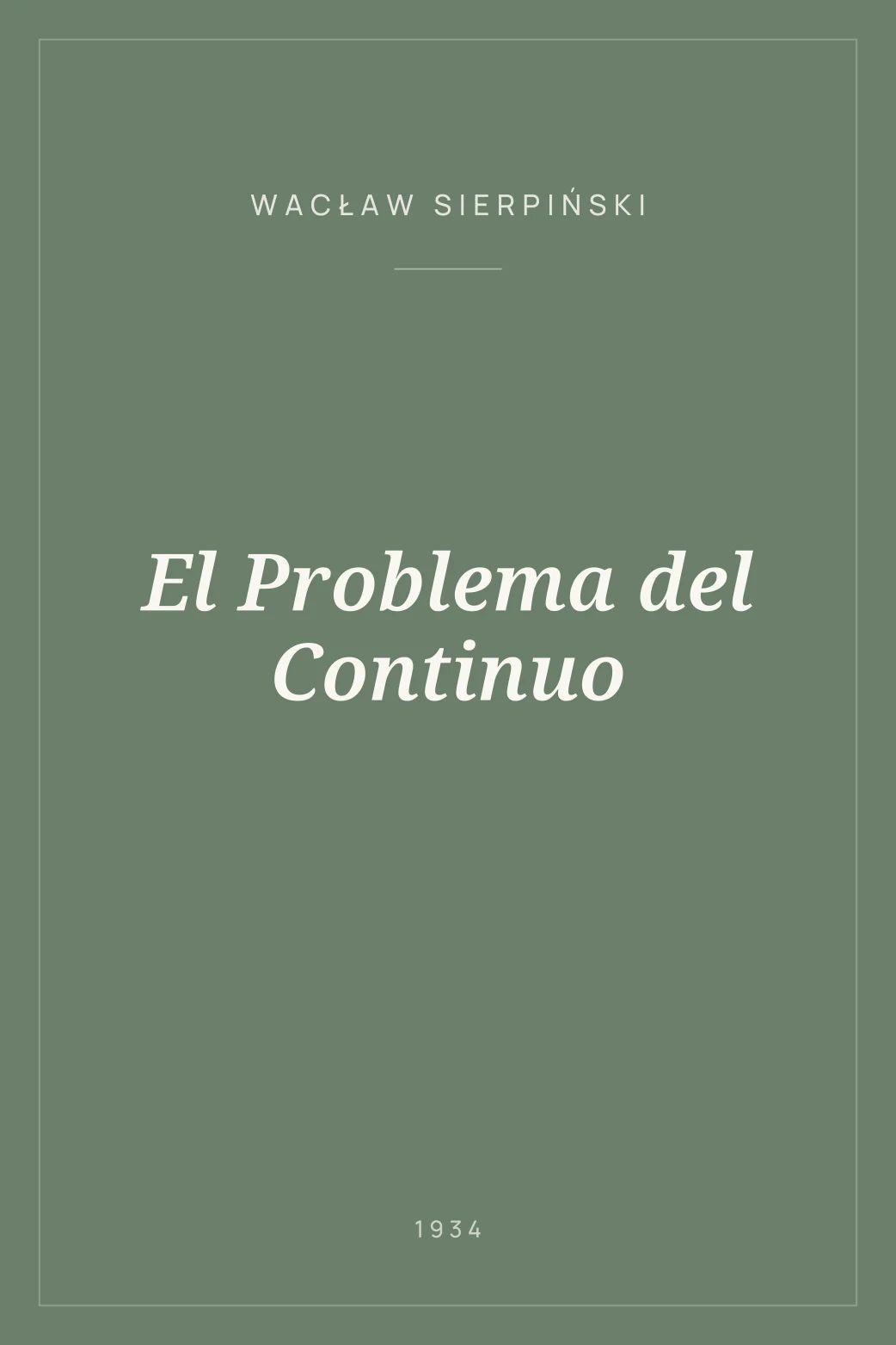 Portada de El Problema del Continuo