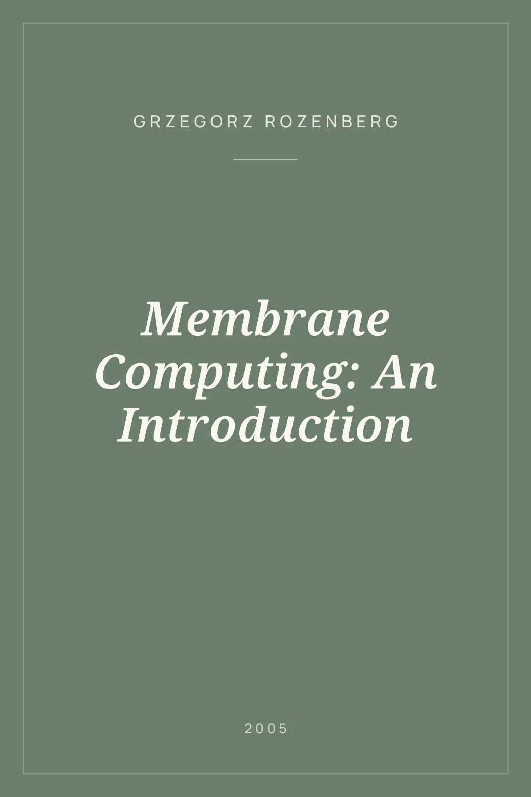 Portada de Membrane Computing: An Introduction