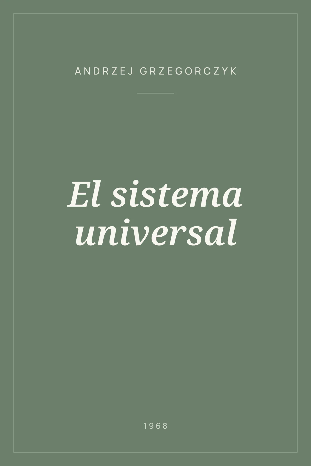 Portada de El sistema universal