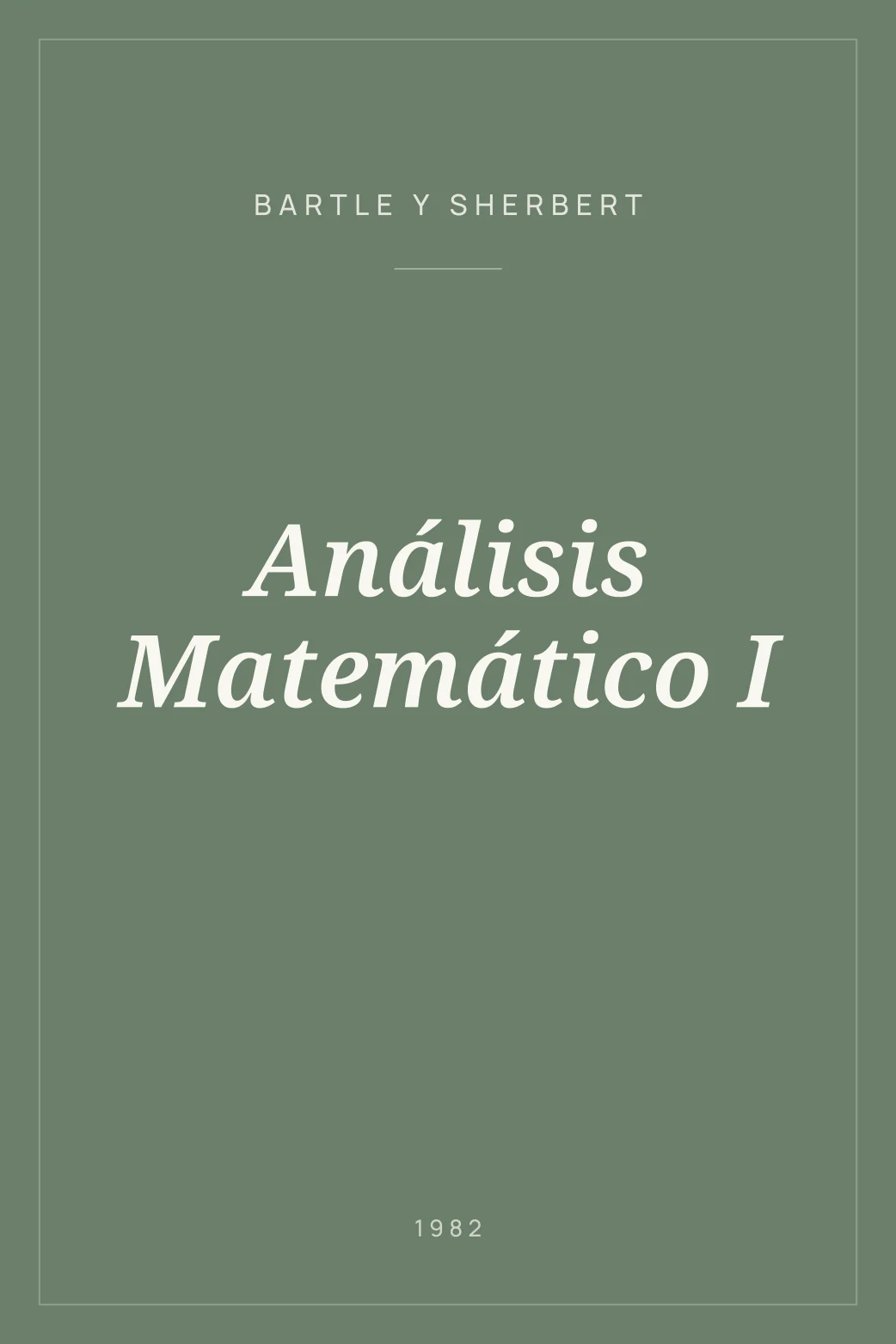 Portada de Análisis Matemático I