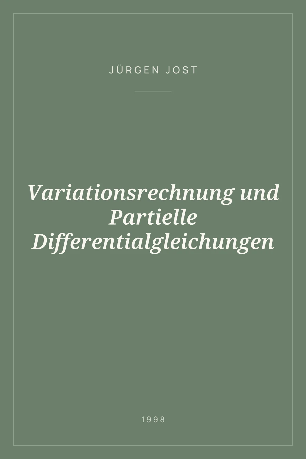 Portada de Variationsrechnung und Partielle Differentialgleichungen