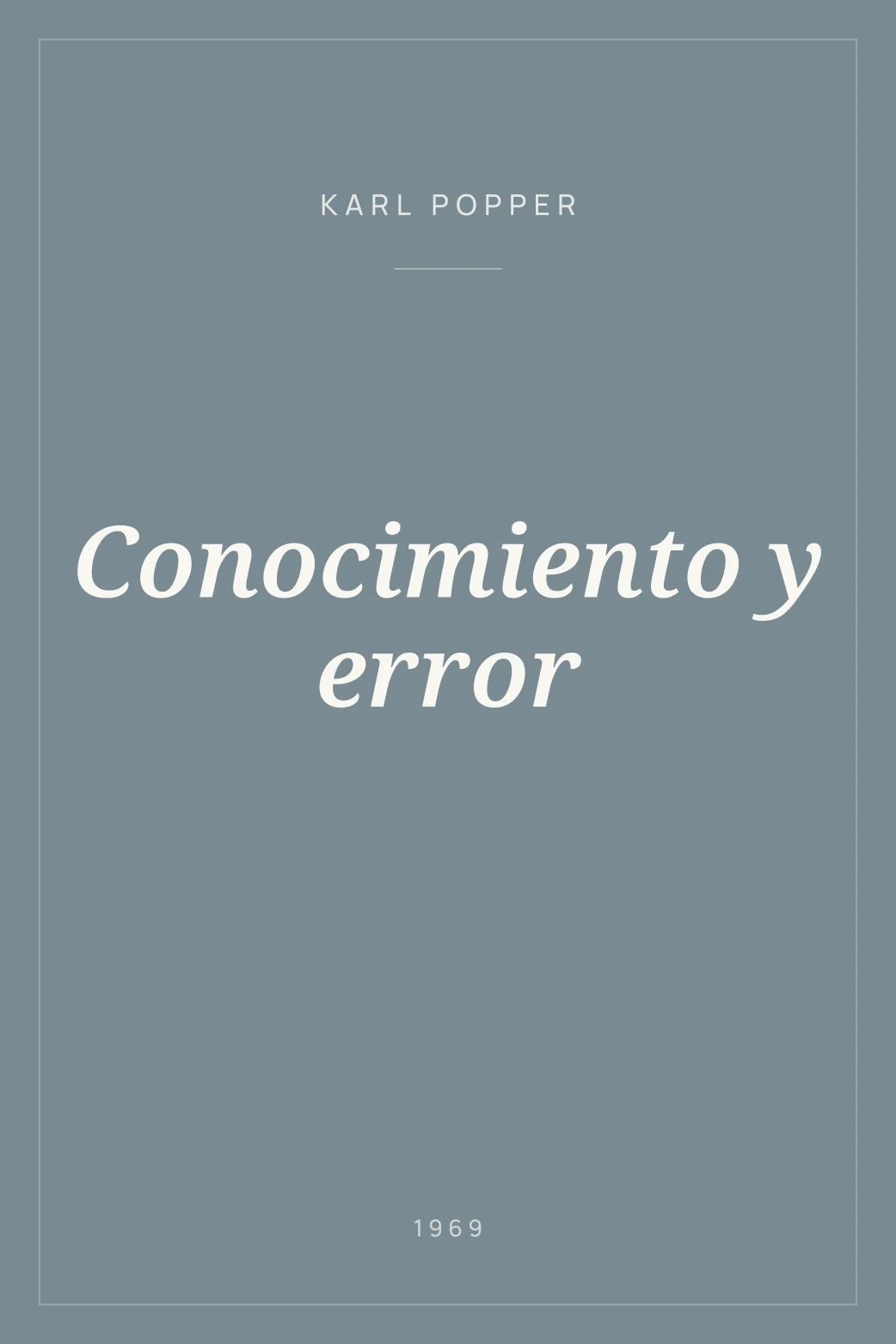Portada de Conocimiento y error