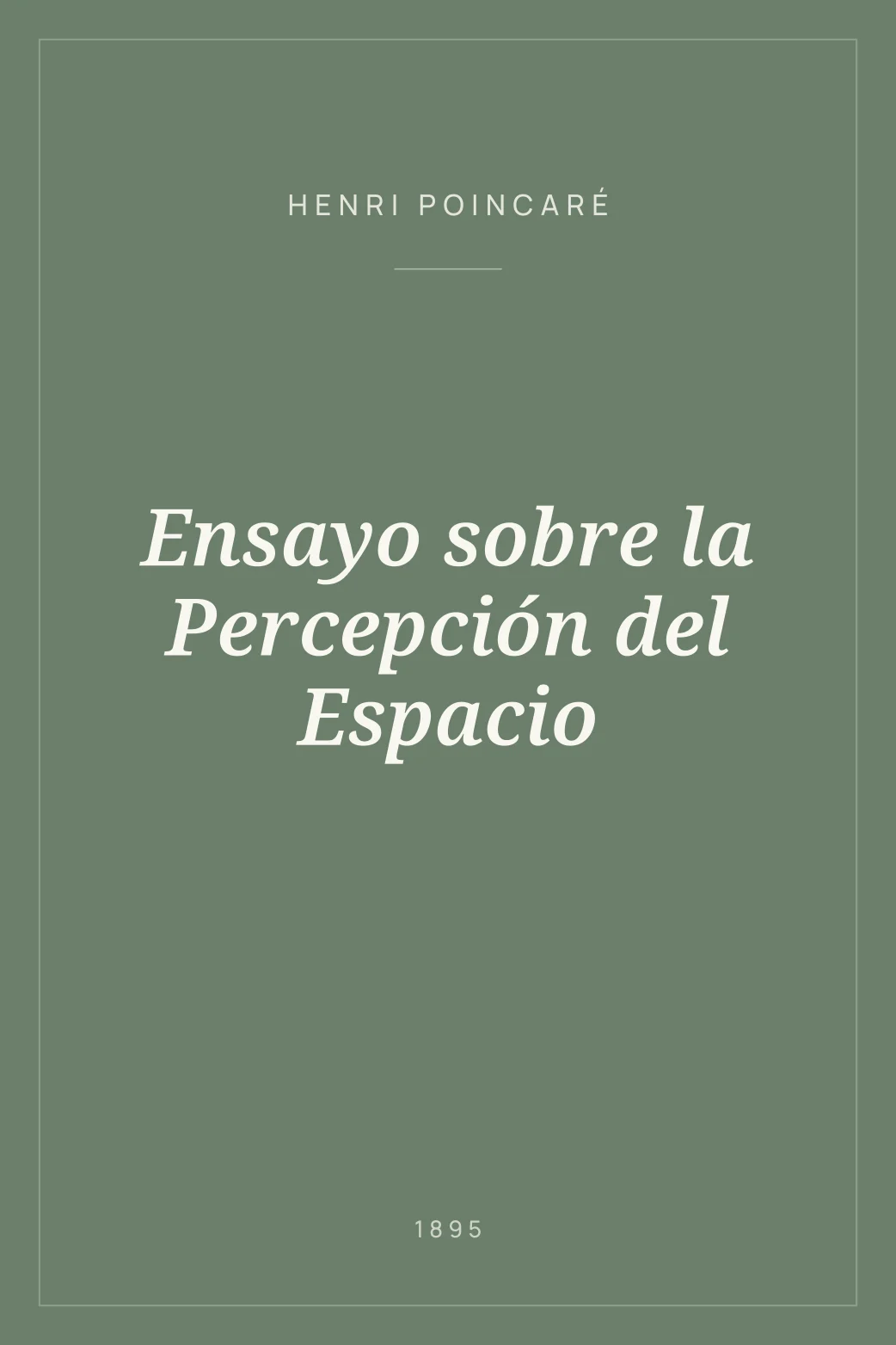 Portada de Ensayo sobre la Percepción del Espacio