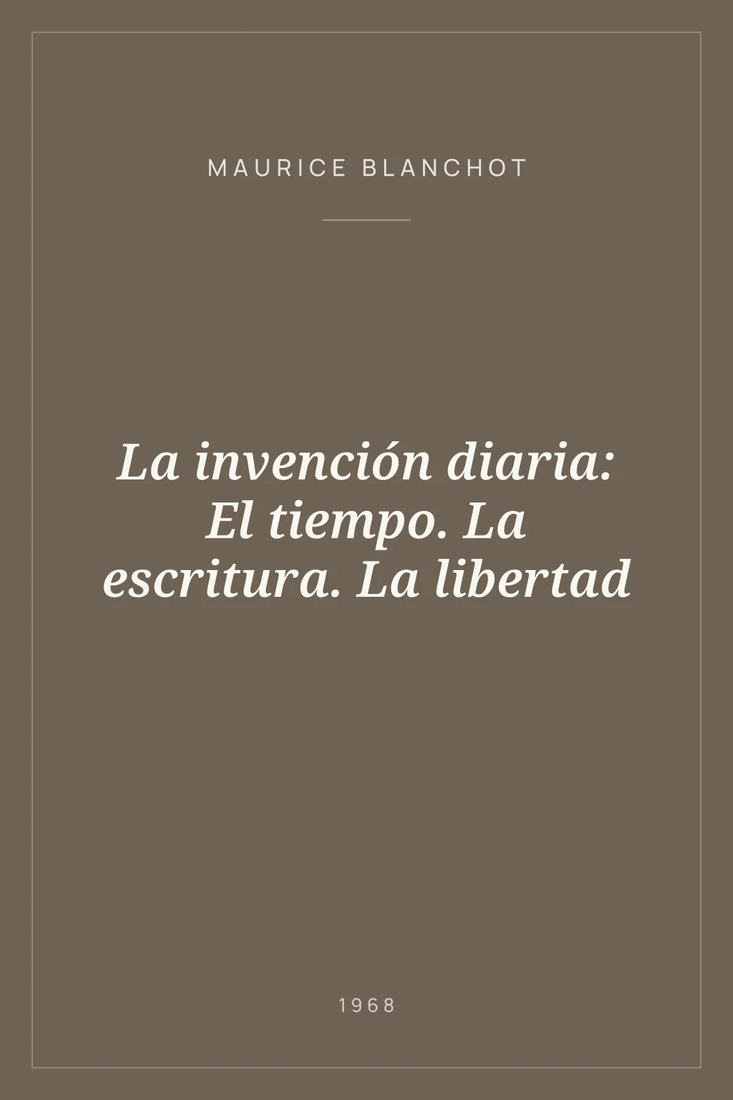 Portada de La invención diaria: El tiempo. La escritura. La libertad