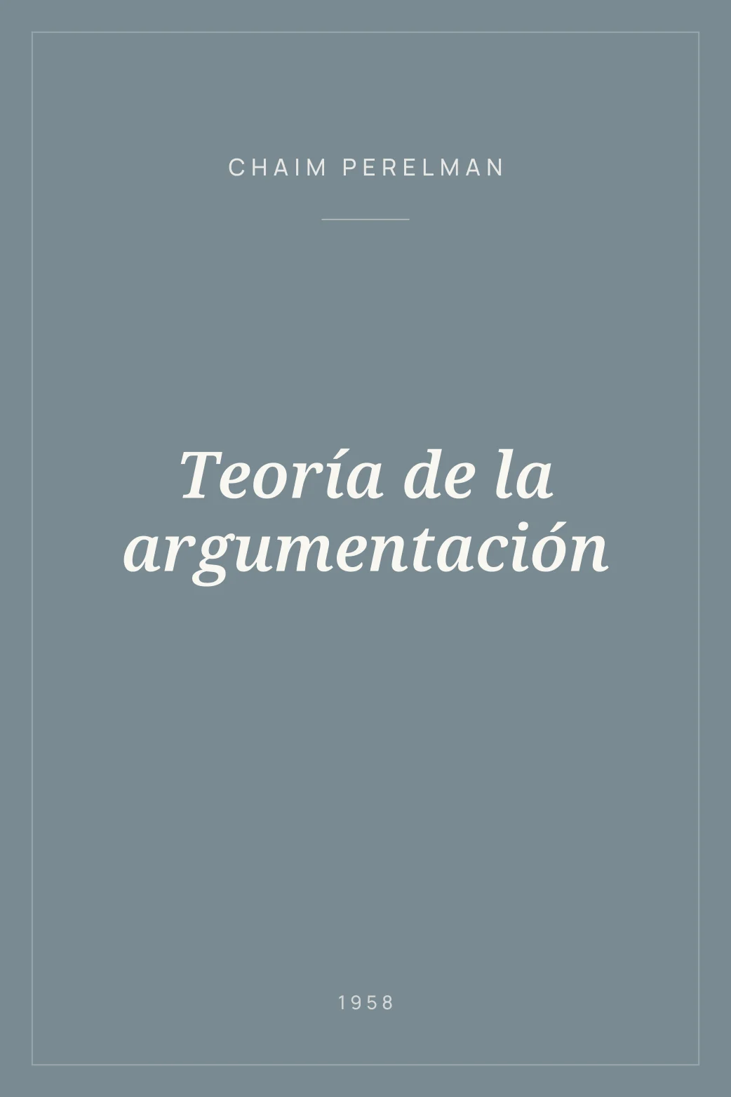 Portada de Teoría de la argumentación