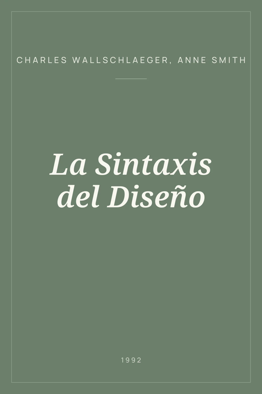 Portada de La Sintaxis del Diseño