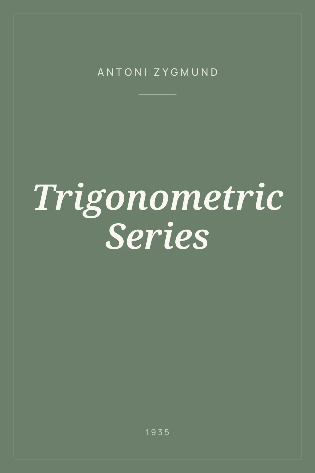 Portada de Trigonometric Series
