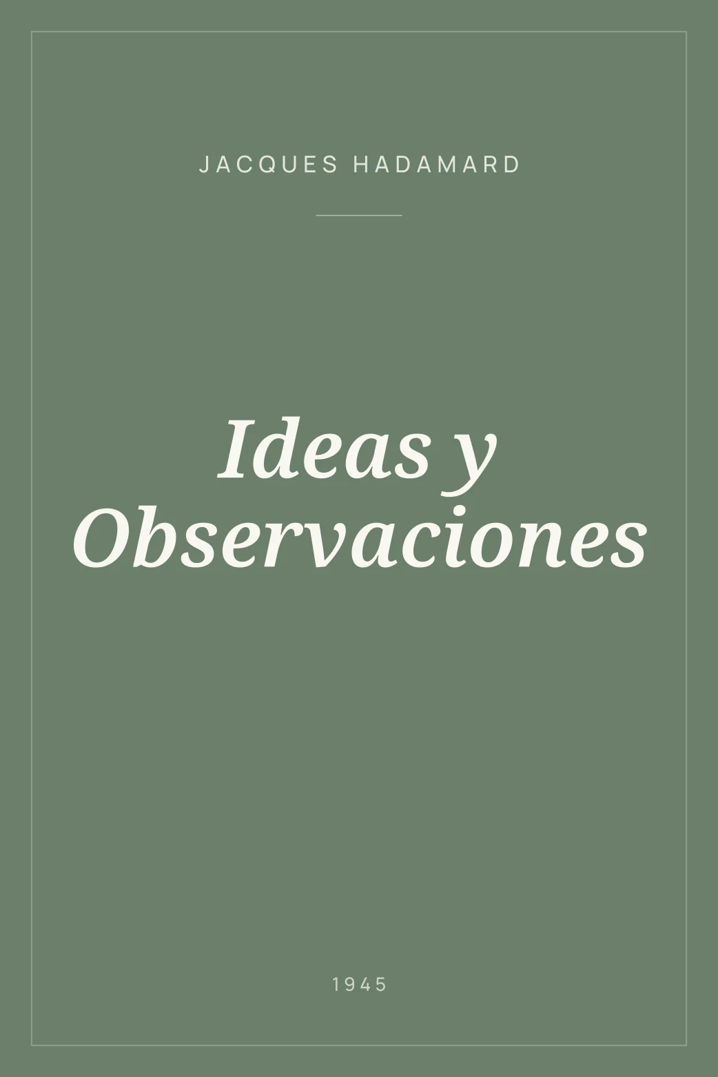 Portada de Ideas y Observaciones