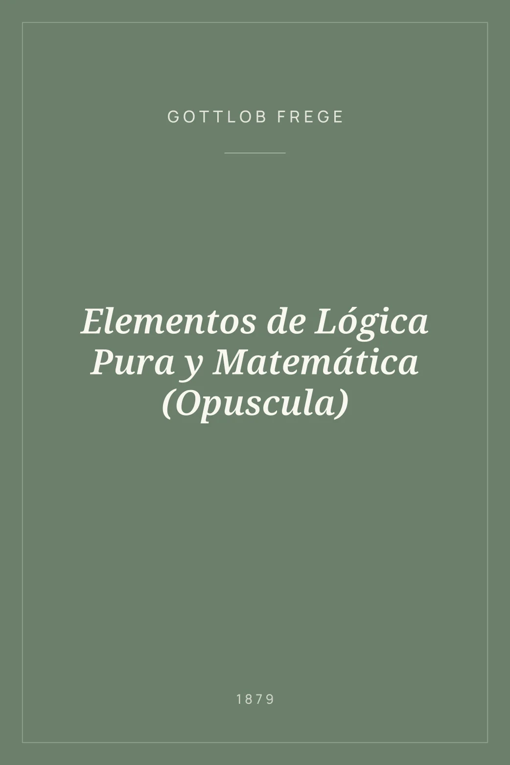 Portada de Elementos de Lógica Pura y Matemática (Opuscula)