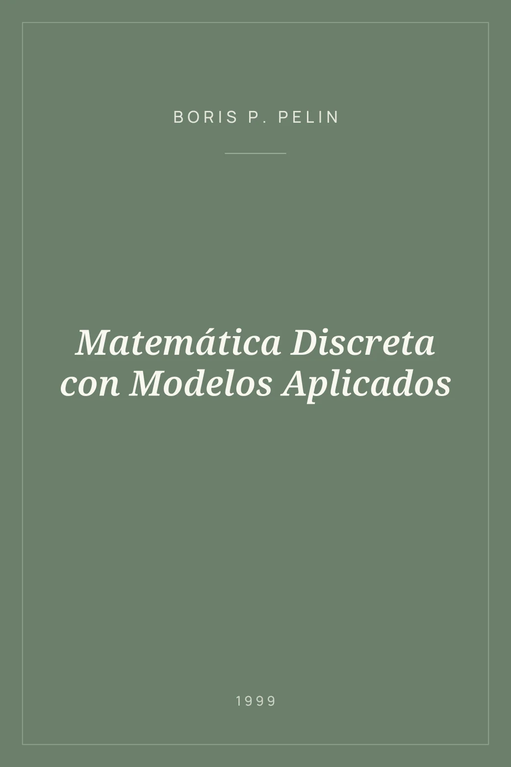 Portada de Matemática Discreta con Modelos Aplicados