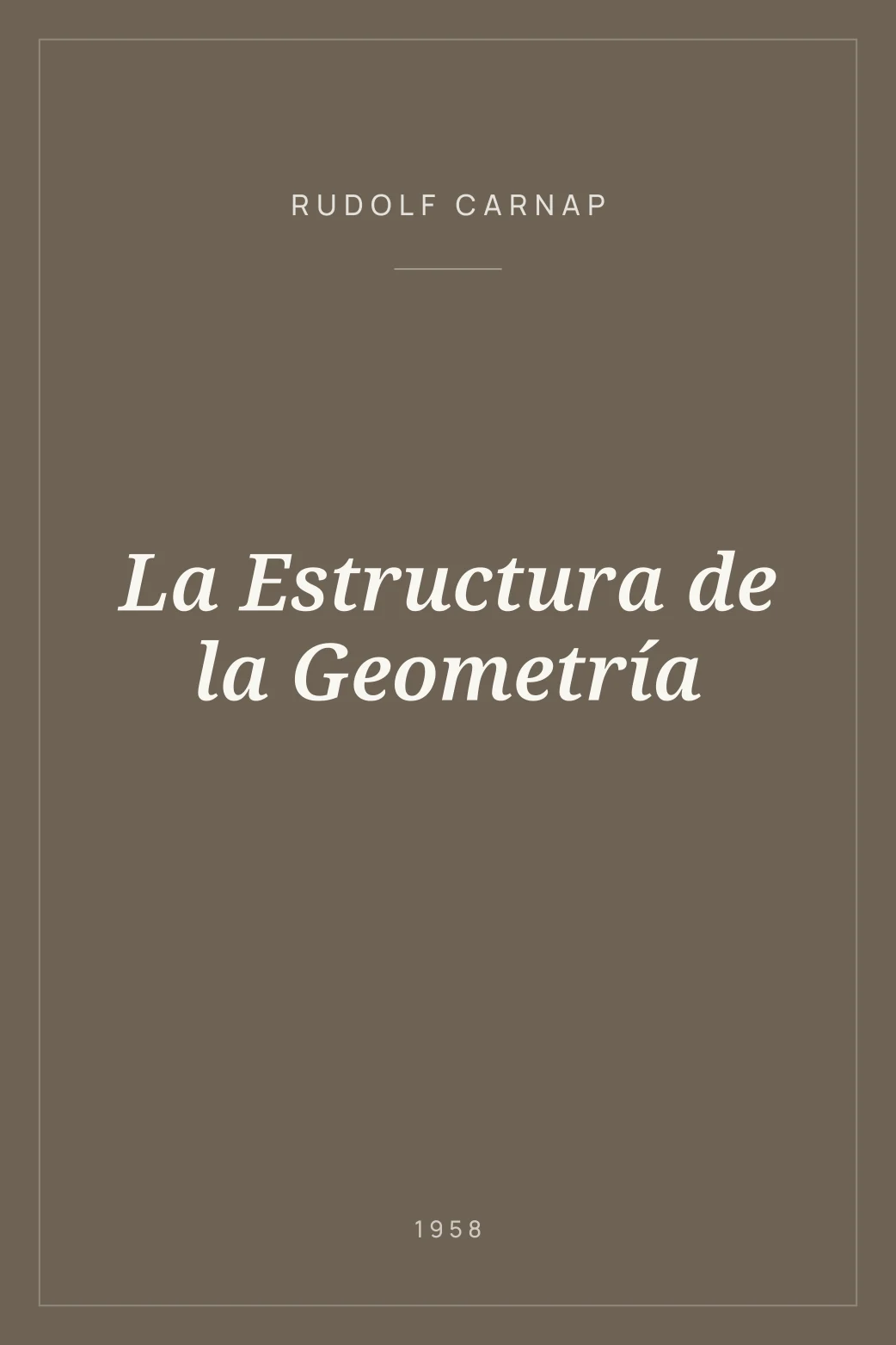 Portada de La Estructura de la Geometría