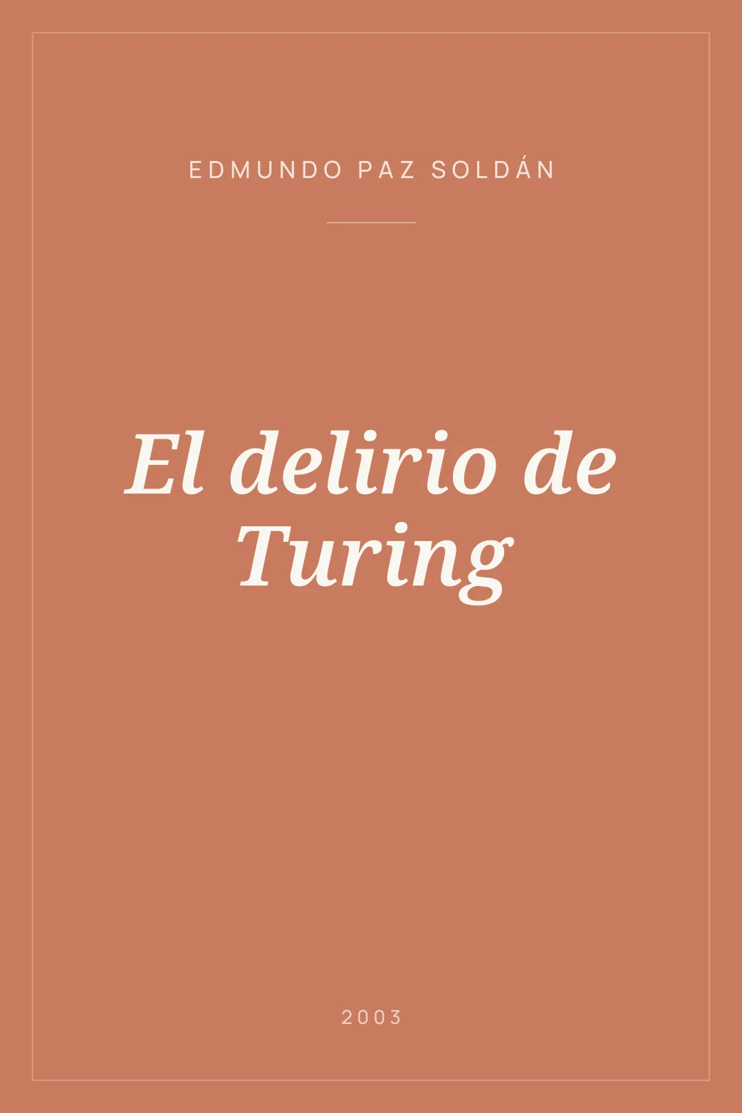 Portada de El delirio de Turing
