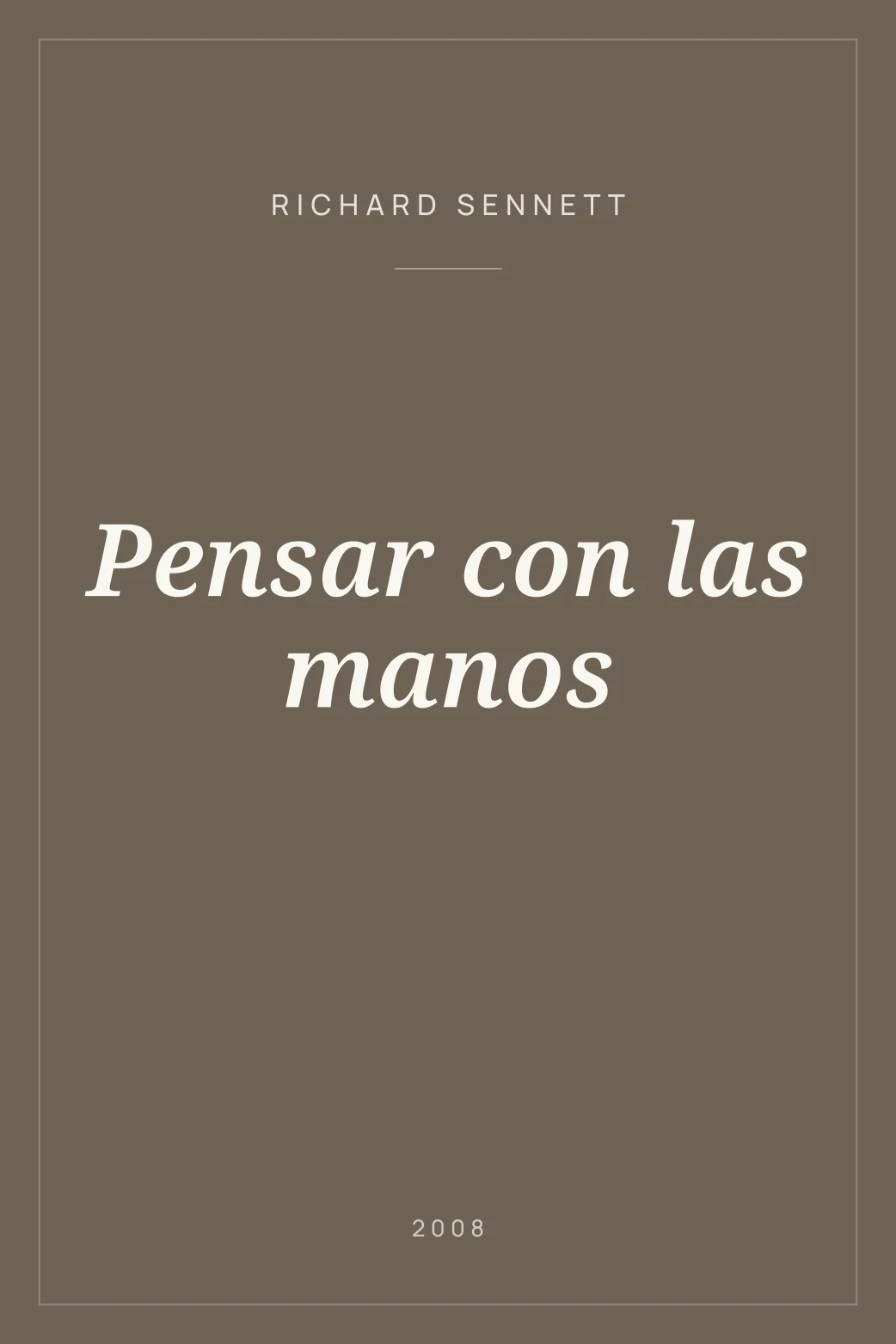 Portada de Pensar con las manos